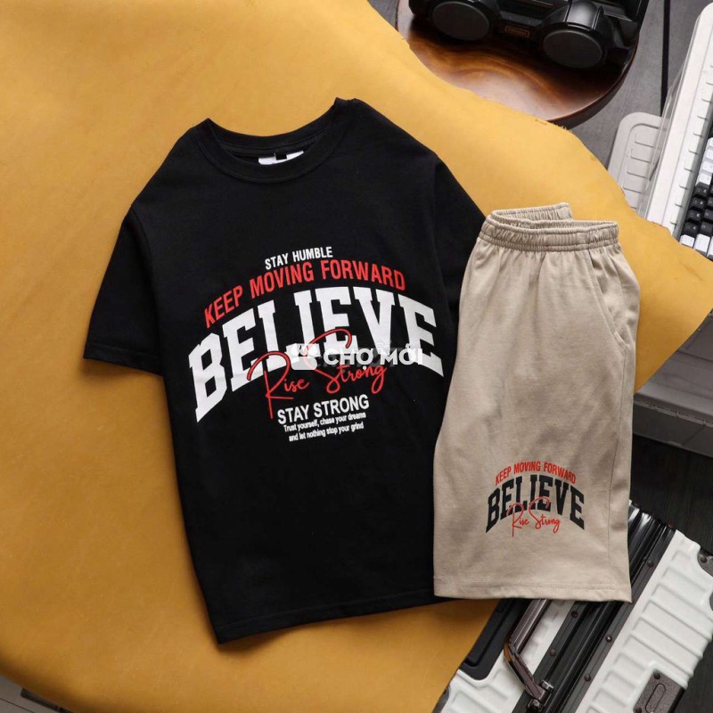 Bộ quần áo nam Vải thun cotton