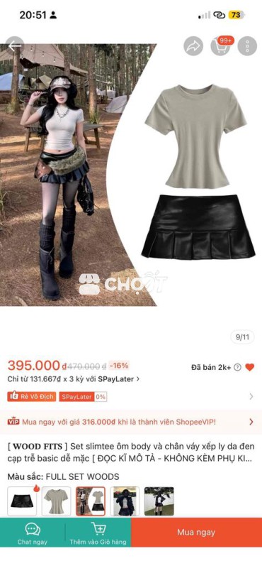 Set áo chân váy Nữ Da Đen ôm body