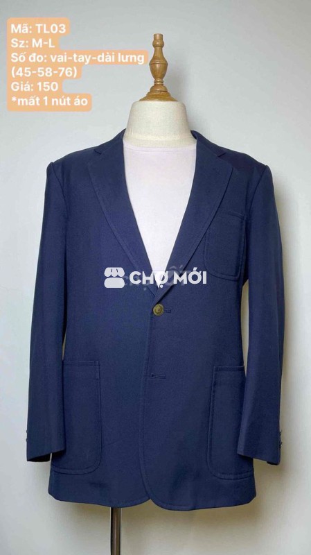 Áo vest Nam Xanh navy size M-L