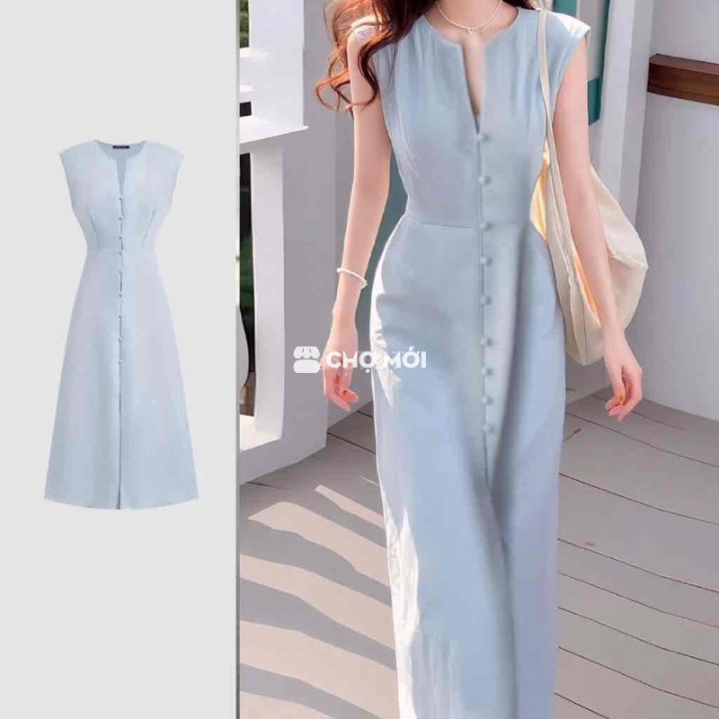 Đầm nữ màu xanh nhạt size M