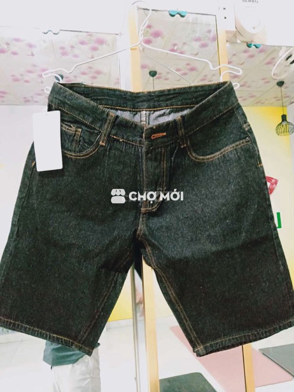 Quần short nam Vải bò Đen size 28 29