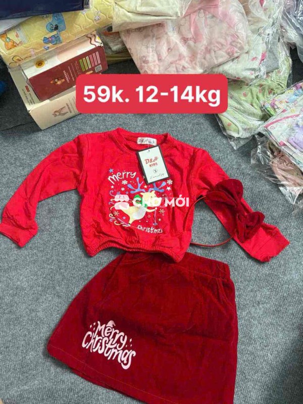 Set đầm bé gái Cotton, Xốp nhung 12-14kg