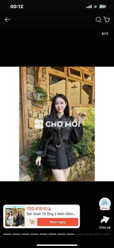 Set voan tơ 3 món sang trọng dự tiện