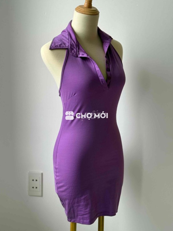 Đầm ôm body nữ co giãn Tím