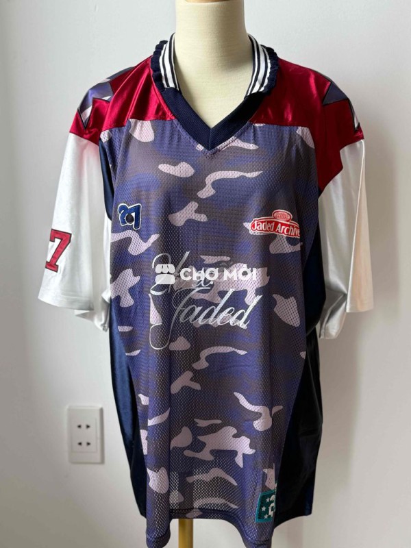 Áo thun Jaded Archive vải lưới rằn ri tím