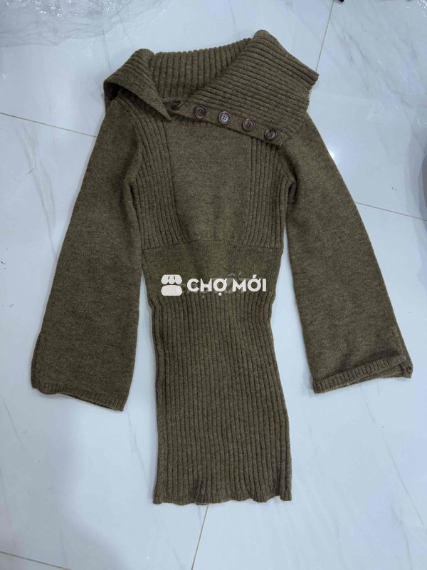 Váy len nữ ôm body trễ vai