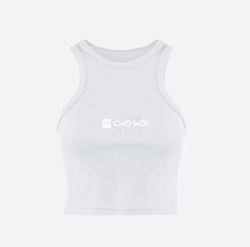 Áo croptop Nữ vải gân Trắng