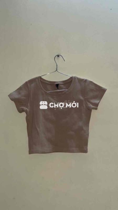 Áo thun crop top Nữ vải gân