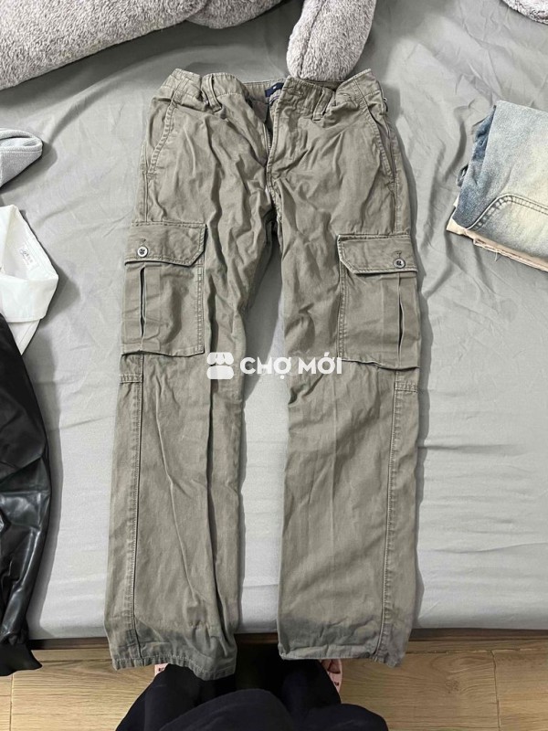 Quần kaki nam túi hộp Xám Đã qua sử dụng