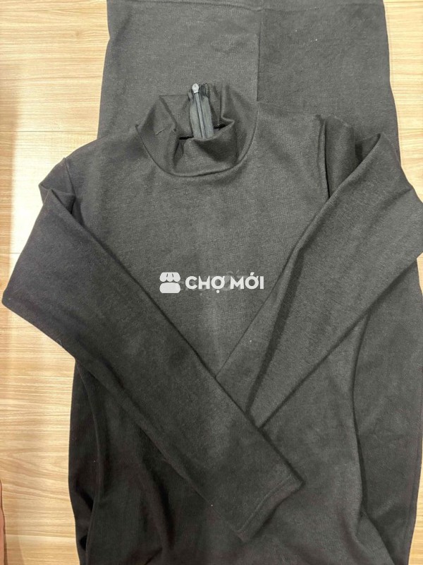 Đầm body nữ Co giãn Đen dưới 60kg