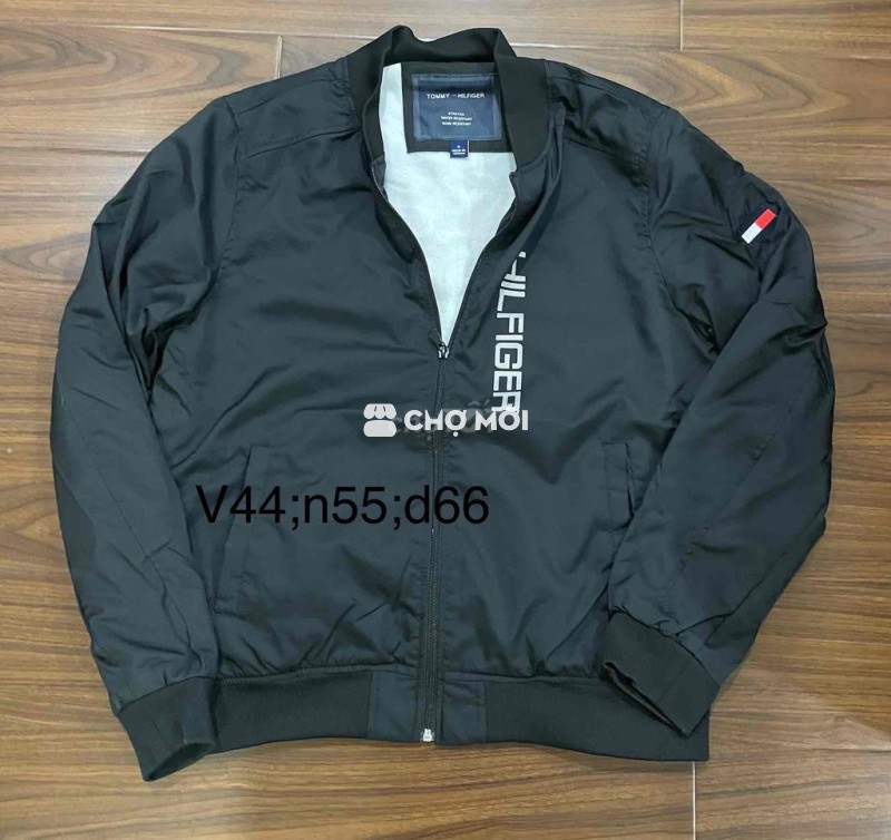 Áo khoác Tommy Hilfiger vải dù nam Đen