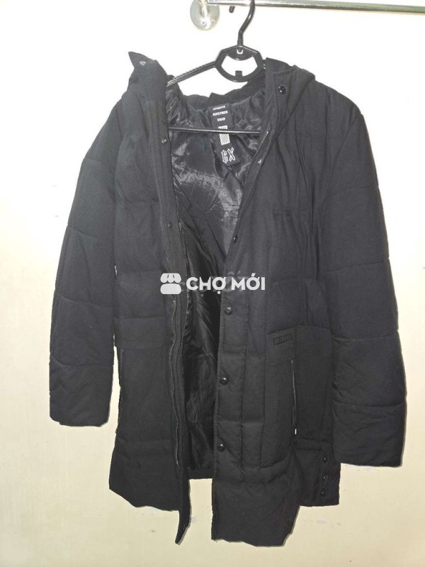 Áo phao nam dài đen