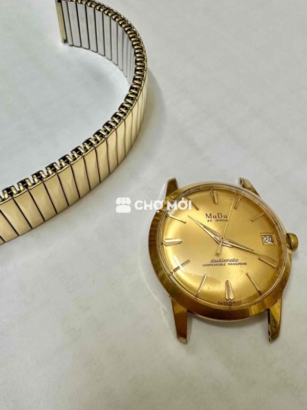 Vintage Mudu swiss made Gold plate 34mm