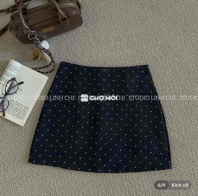 Chân váy nữ chấm bi size L Mới có tag