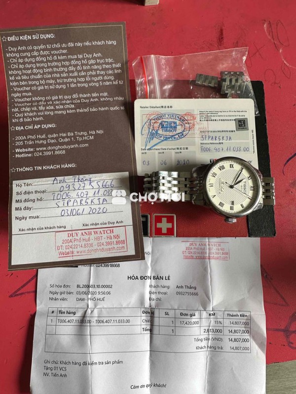 Đồng hồ Tissot Le Locle Powermatic 80 Nam Bạc