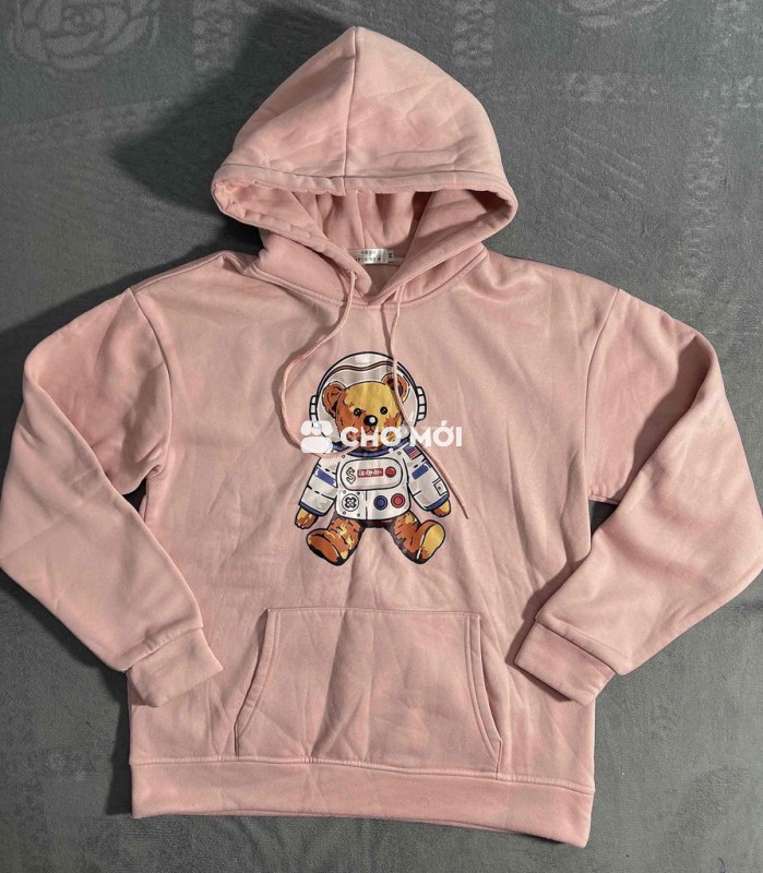 Áo hoodie Unisex hồng size S-M