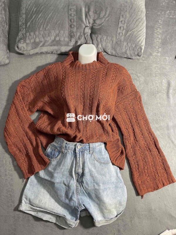 Áo len nữ Len Freesize Nâu
