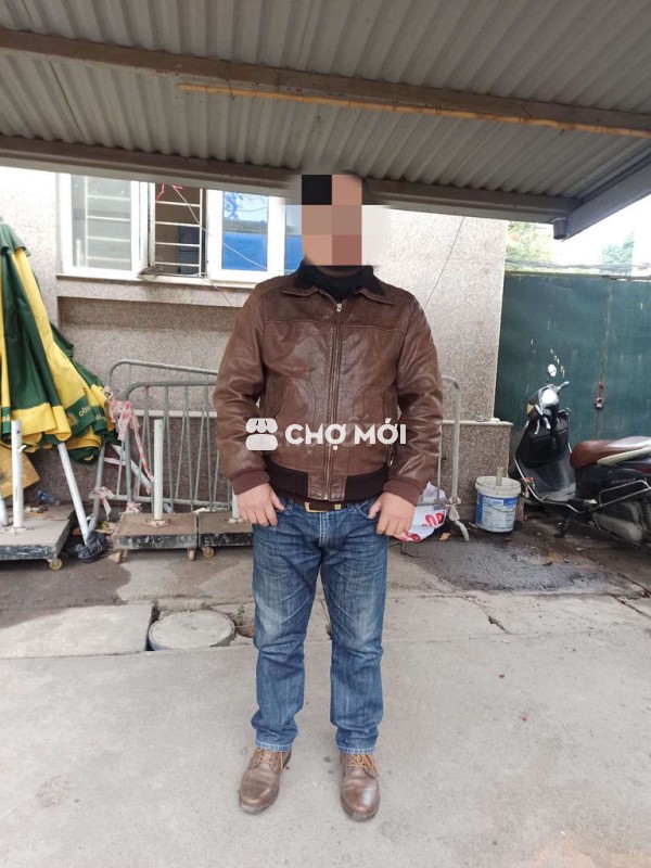 Áo khoác da nam da bò thật size M