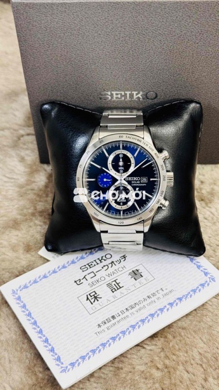 Seiko Pin Solar Chronograph Trôi Full 7 Kim Nhật
