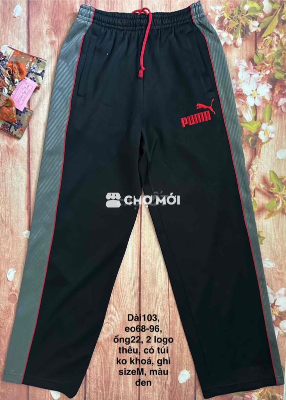 Quần dài Puma size M, logo thêu,có túi,9hãng