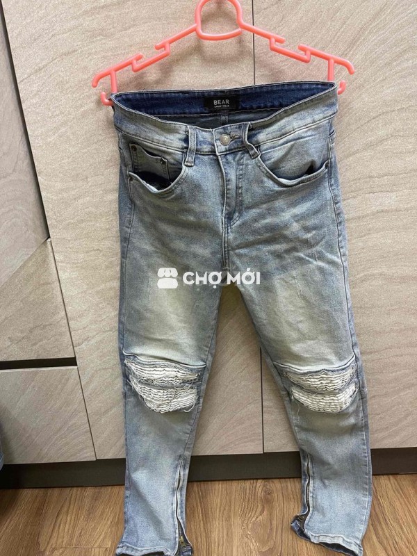 Jean xanh suông, bó