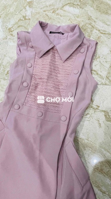 Váy sơ mi cách điệu nữ tay cộc