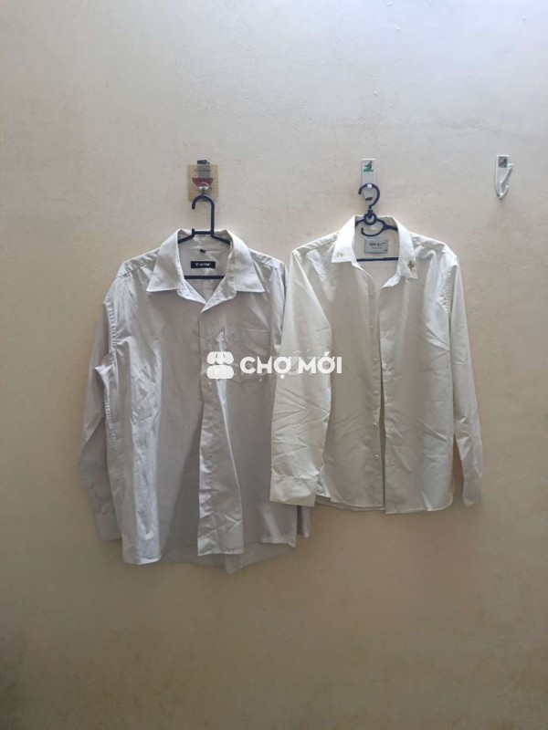 Thanh Lý 2 Áo Sơ Mi Trắng Bền Đẹp XL
