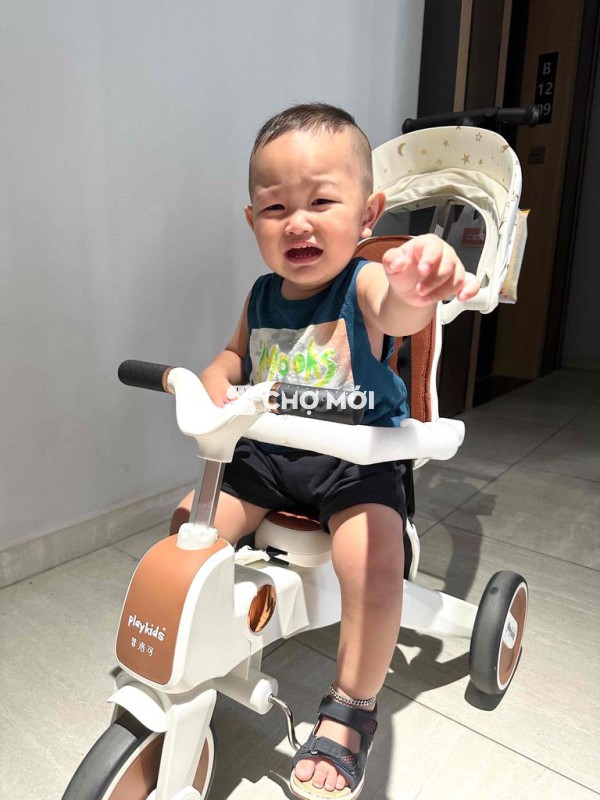 Xe đẩy Playkids 7 tháng - 3 tuổi Nâu Trắng