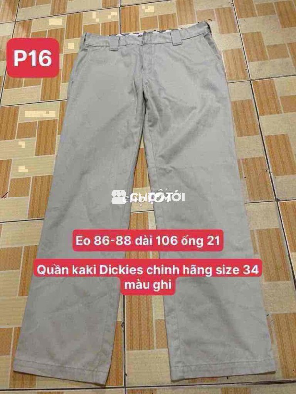 Quần kaki Dickies nam size 34 Ghi
