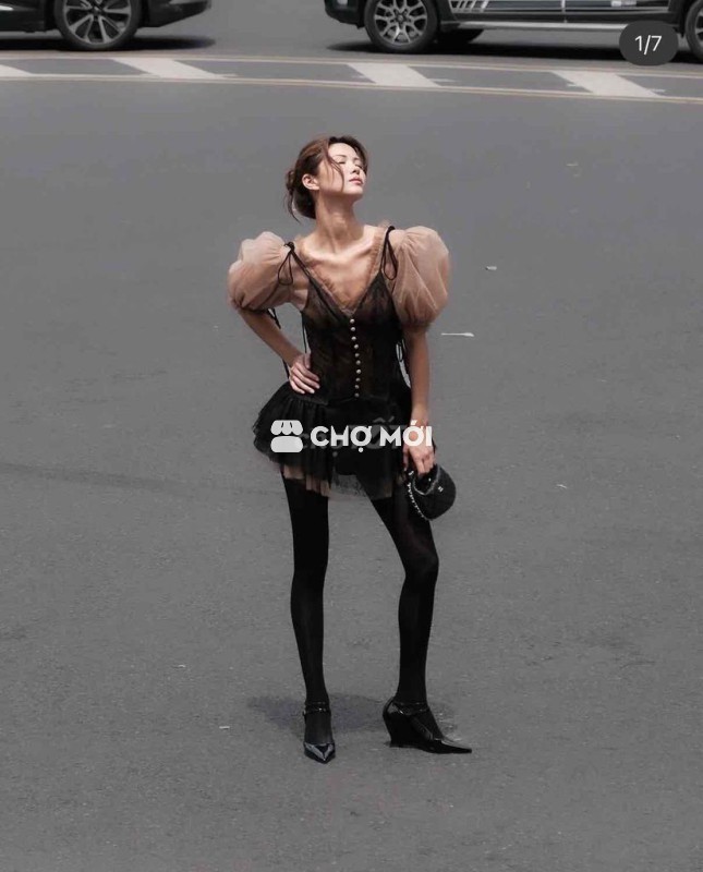 Váy OnonMM Latto Nữ Đen Nâu 3 món MỚI