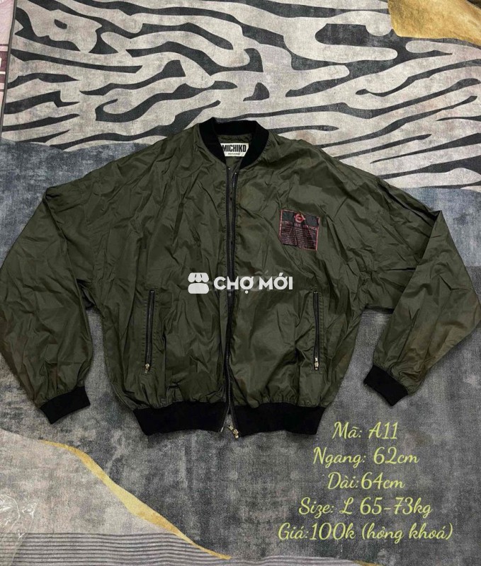 Áo khoác bomber MICHIKO KOSHING Xanh rêu size L