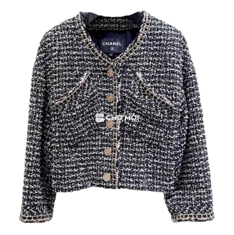 Áo khoác nữ Chanel dạ tweed size 38