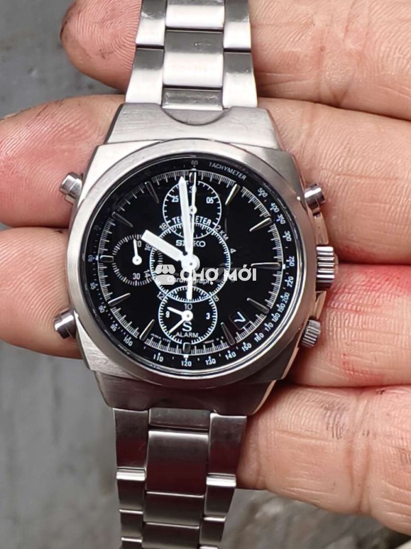 Đồng hồ Seiko 7T32 thép đúc Bạc Nam 38mm