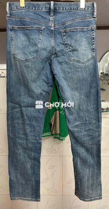 Quần jean Uniqlo nam Cotton Xanh dương