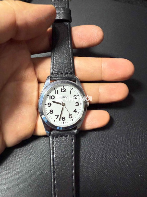 Đồng hồ đeo tay Nam dây da Đen size 34