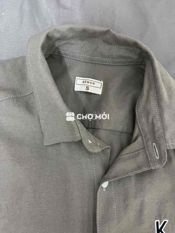 Áo sơ mi KIHON Nam Xám tiêu đen size S