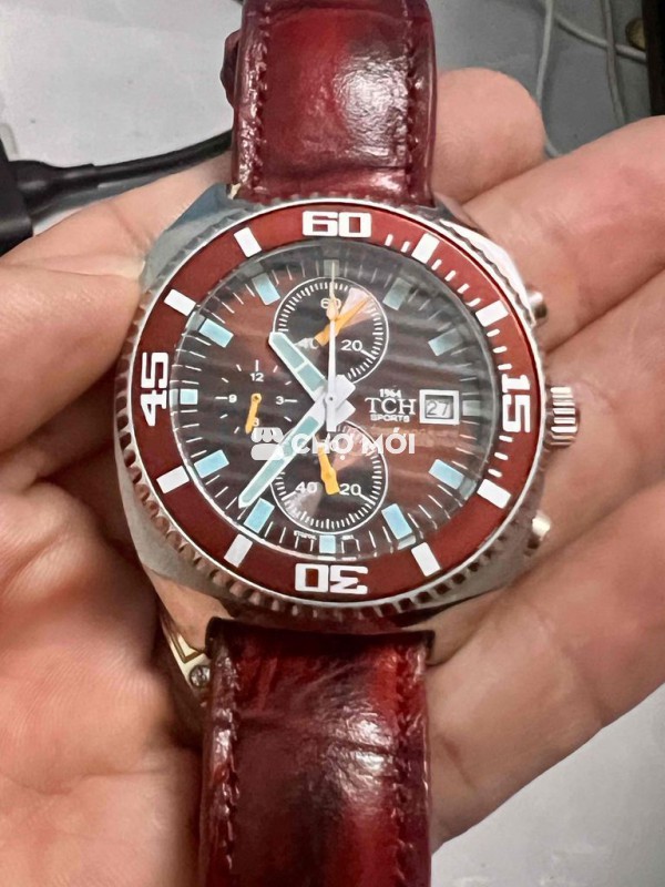 Đồng hồ The Clock House Nam Dây da Đỏ nâu