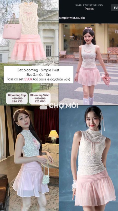 Set đồ nữ Simple Twist ren size S