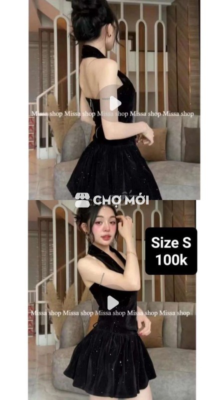 Đầm Nữ Đen Mềm mại size S