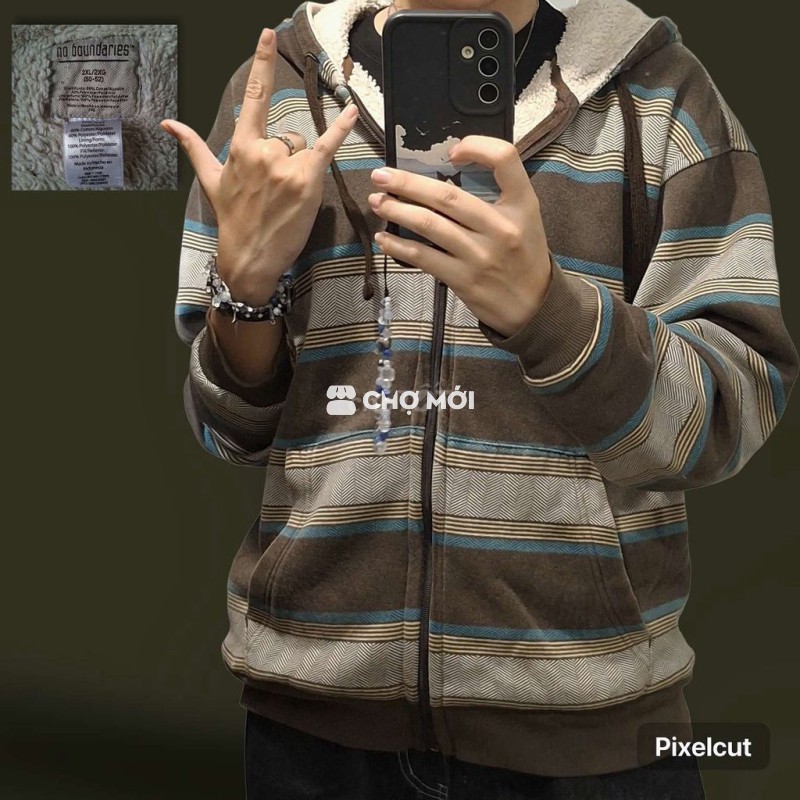 Áo khoác lót lông sọc ngang
Freeship hcm