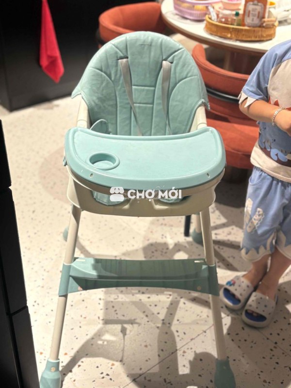 Ghế ăn dặm Nhựa, Vải Xanh ngọc