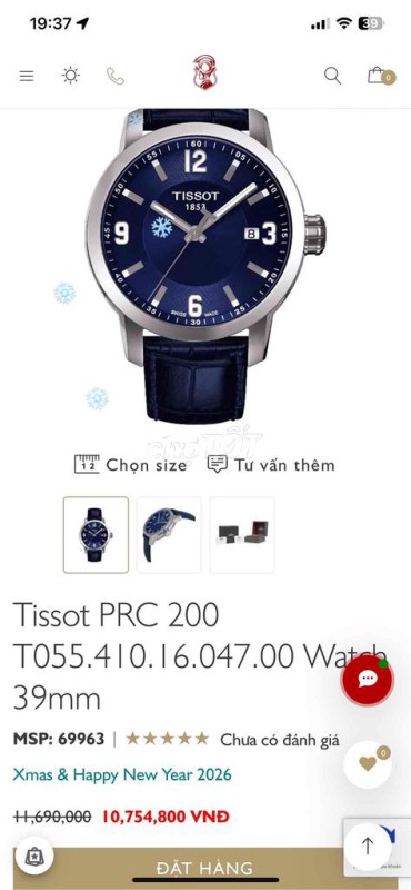 Đồng hồ Tissot PRC 200 Nam dây da