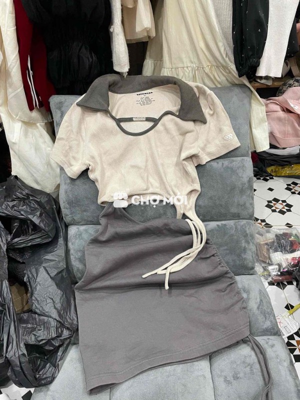 Áo croptop NOTAWWEAR nữ vải gân