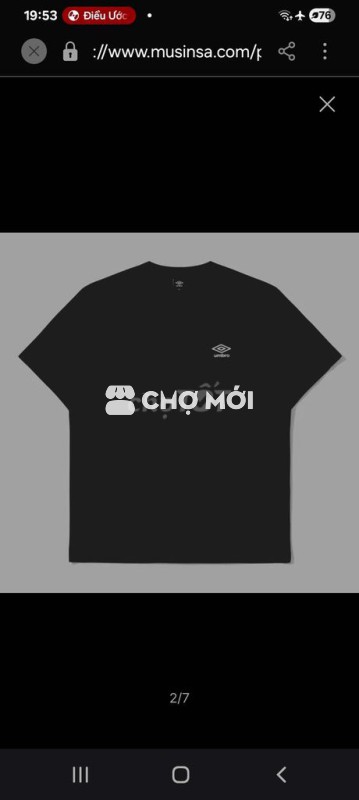 Áo thun Umbro Unisex Đen 75-90kg