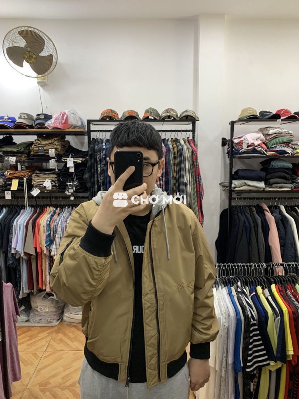 Áo khoác bomber @kiii Ciasslc  Đen, Be