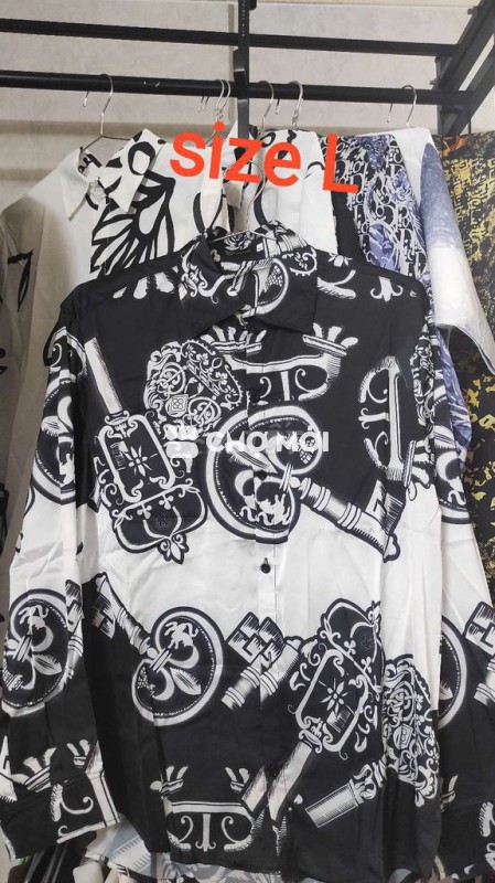 Áo sơ mi nam Đen trắng size L