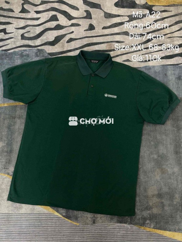 Áo polo ASTEIEON Nam Xanh đậm XXL