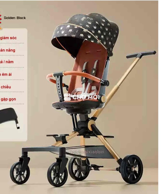 Xe đẩy em bé từ sơ sinh – Ngồi & Nằm – Gập gọn – Đ