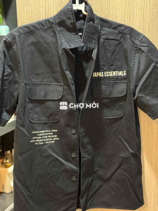 Áo sơ mi FAPAS Nam Đen size M