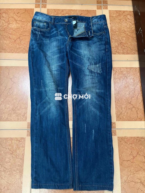 Quần jean nam vải bò Slim-straight